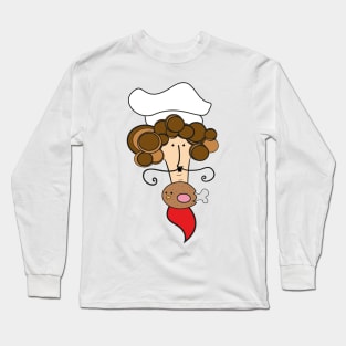 Chef with Fried Chicken Thigh Tie Long Sleeve T-Shirt